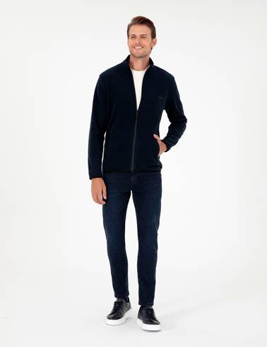 Lacivert Regular Fit Polar Hırka