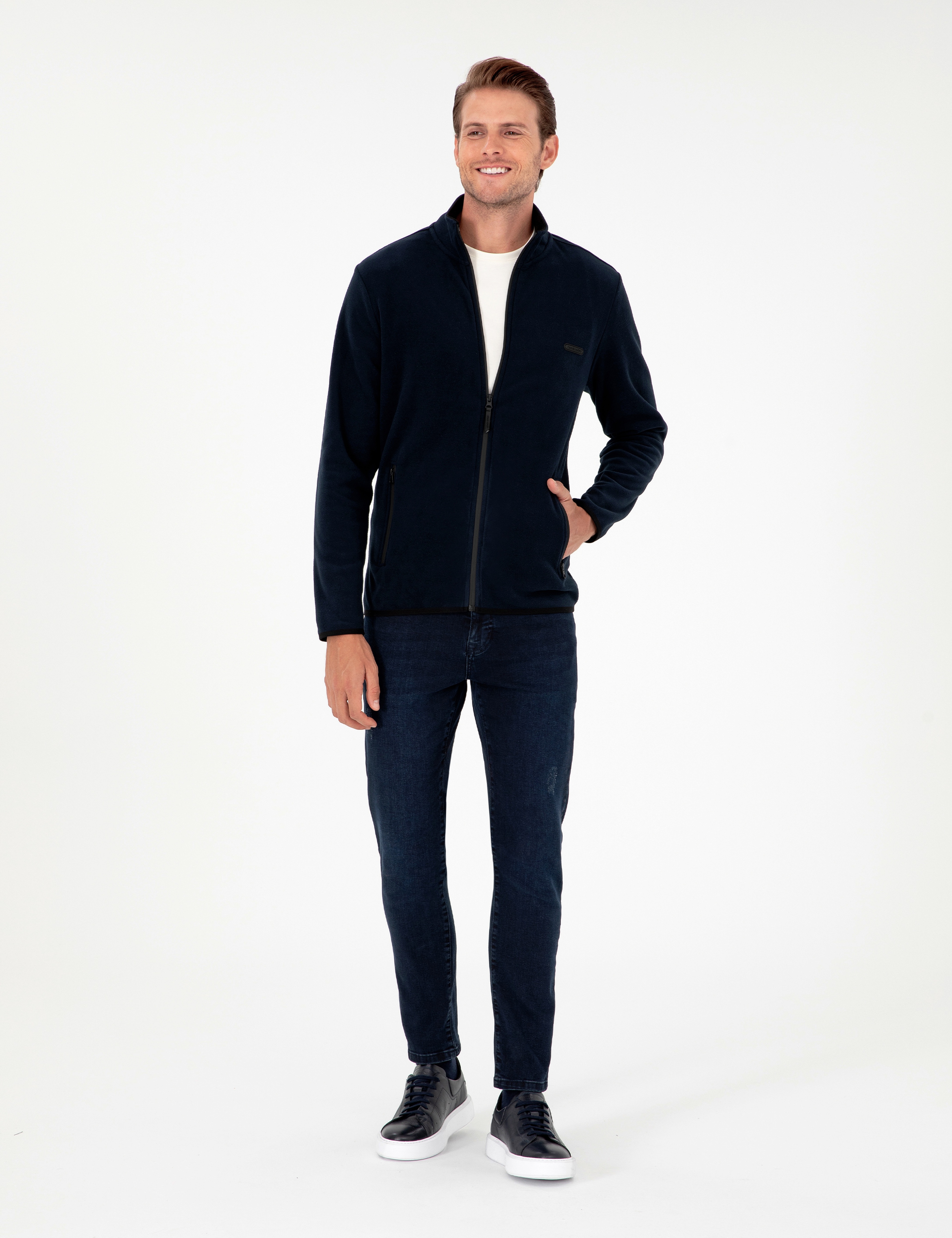 Lacivert Regular Fit Polar Hırka - Image 4