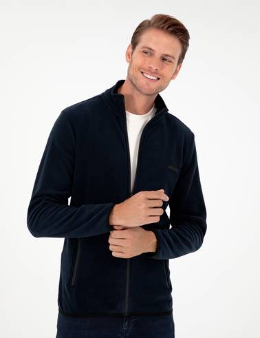 Lacivert Regular Fit Polar Hırka