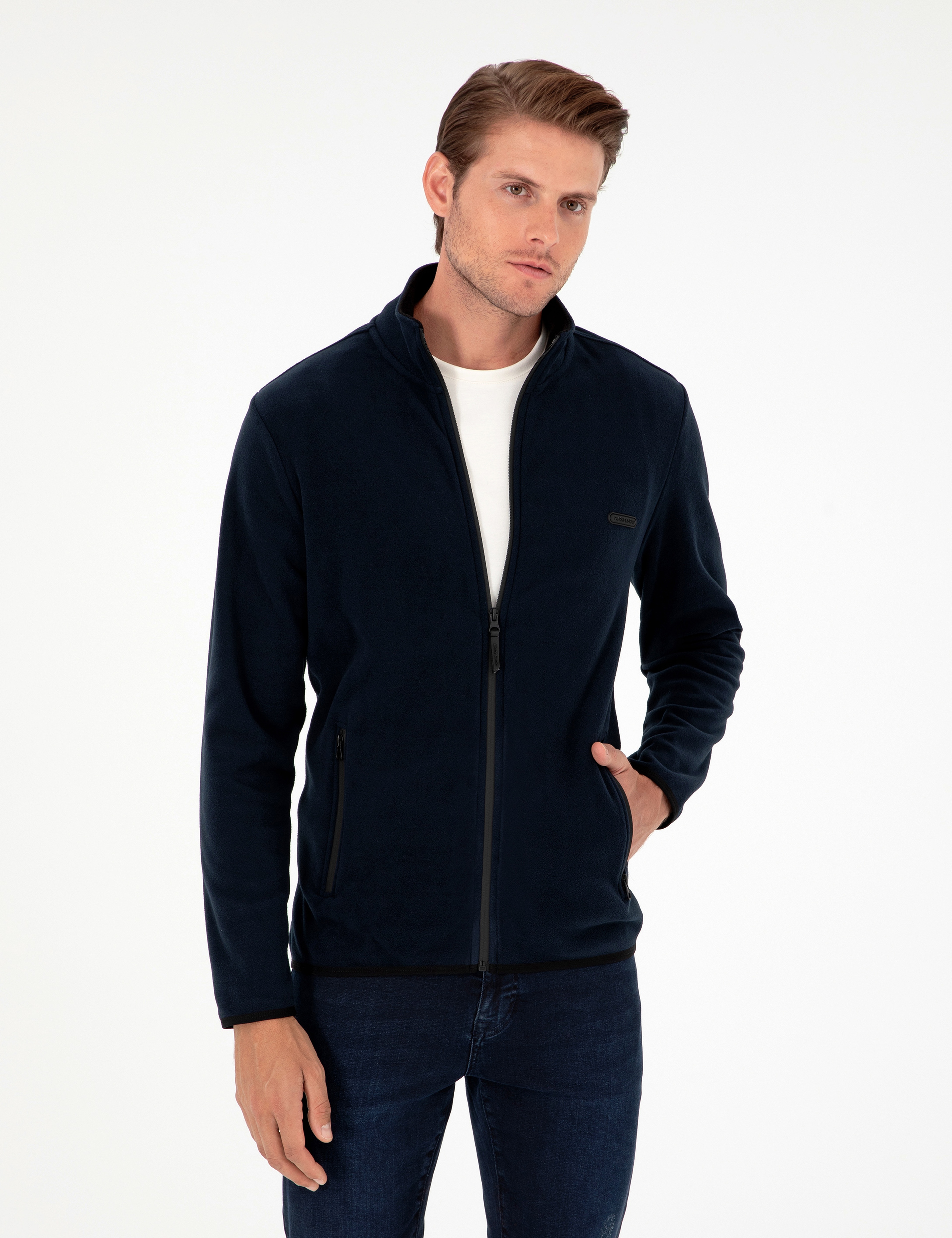 Lacivert Regular Fit Polar Hırka
