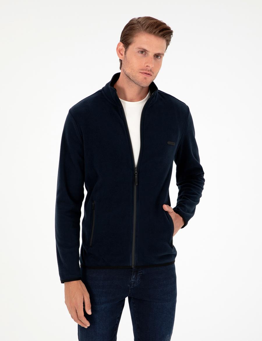 Lacivert Regular Fit Polar Hırka