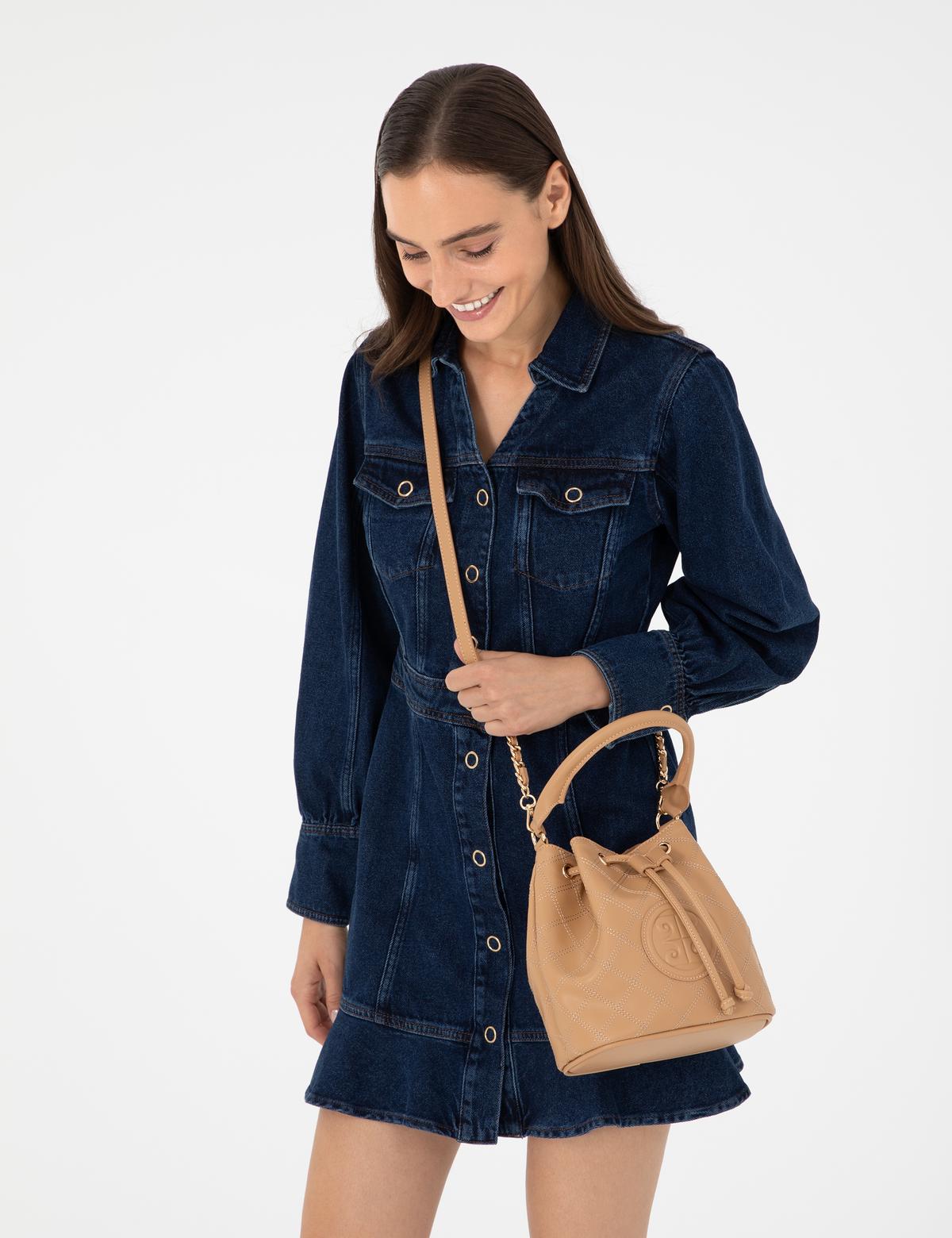 Camel Büzgülü Çanta