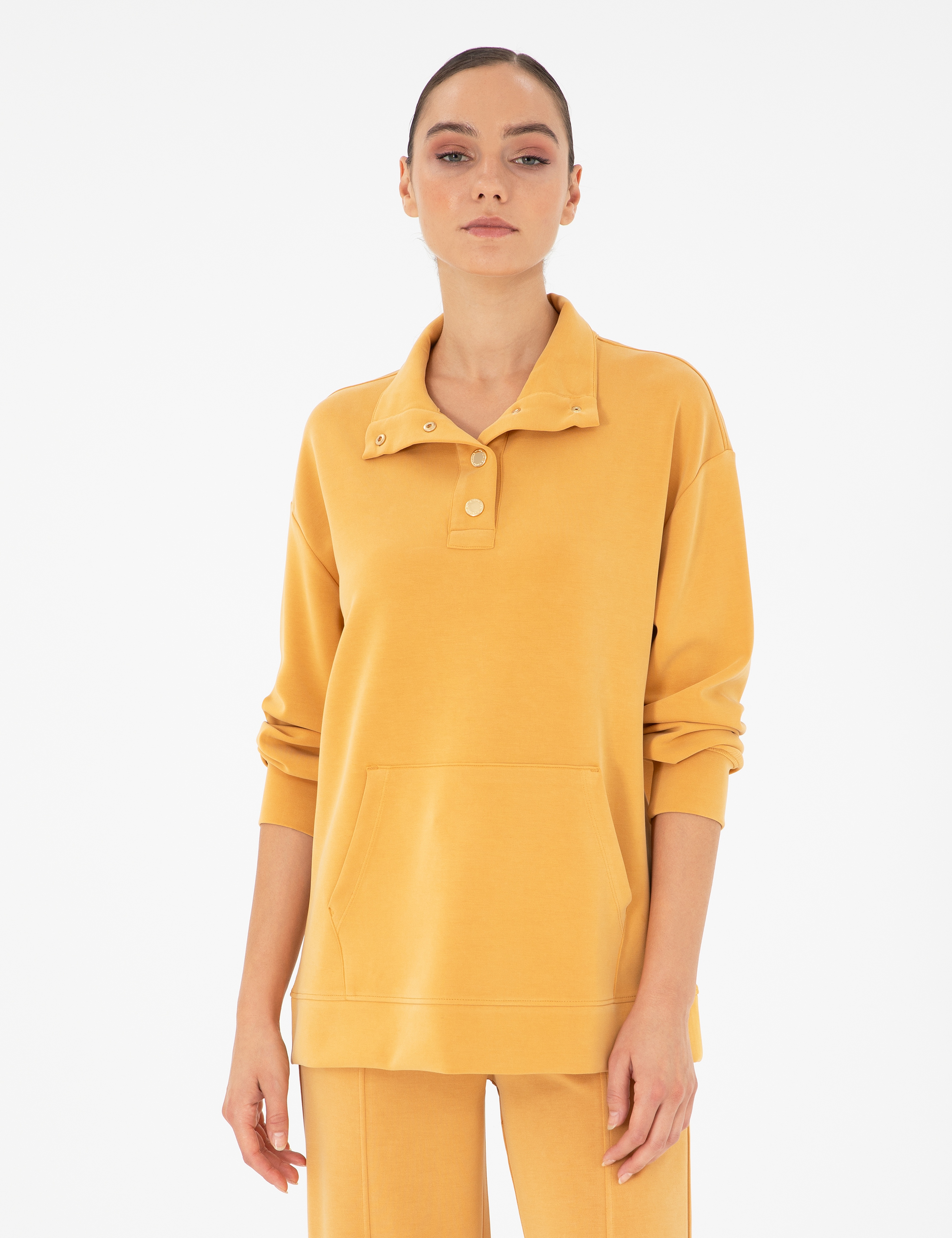 Safran Oversize Modal Kumaş Sweatshirt