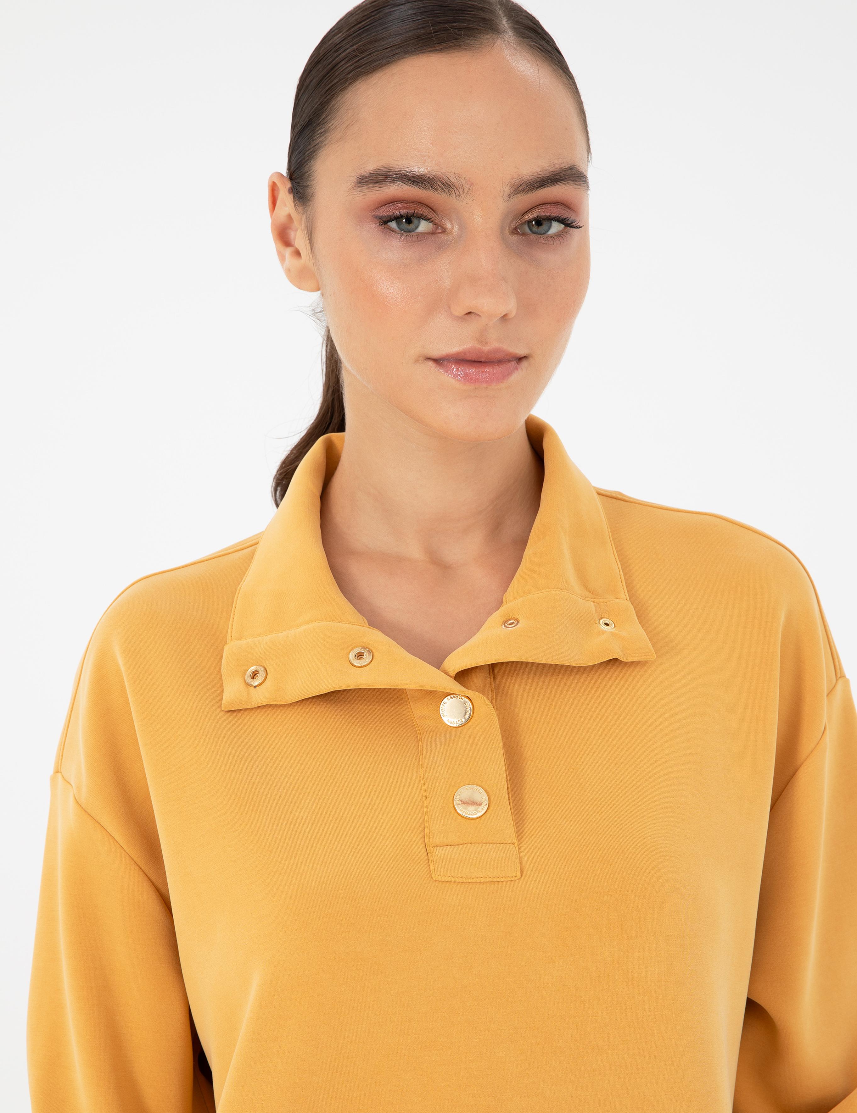 Safran Oversize Modal Kumaş Sweatshirt