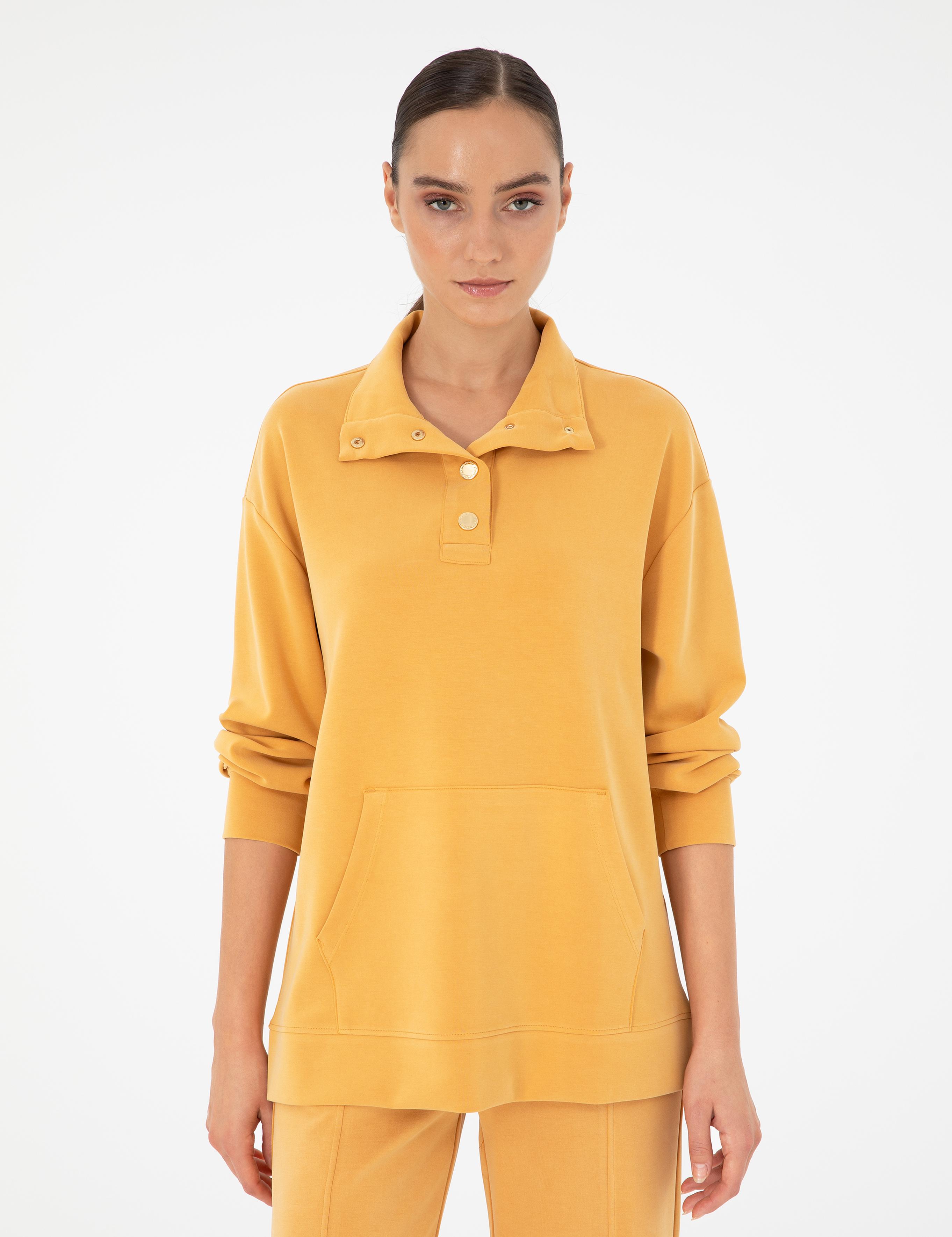 Safran Oversize Modal Kumaş Sweatshirt