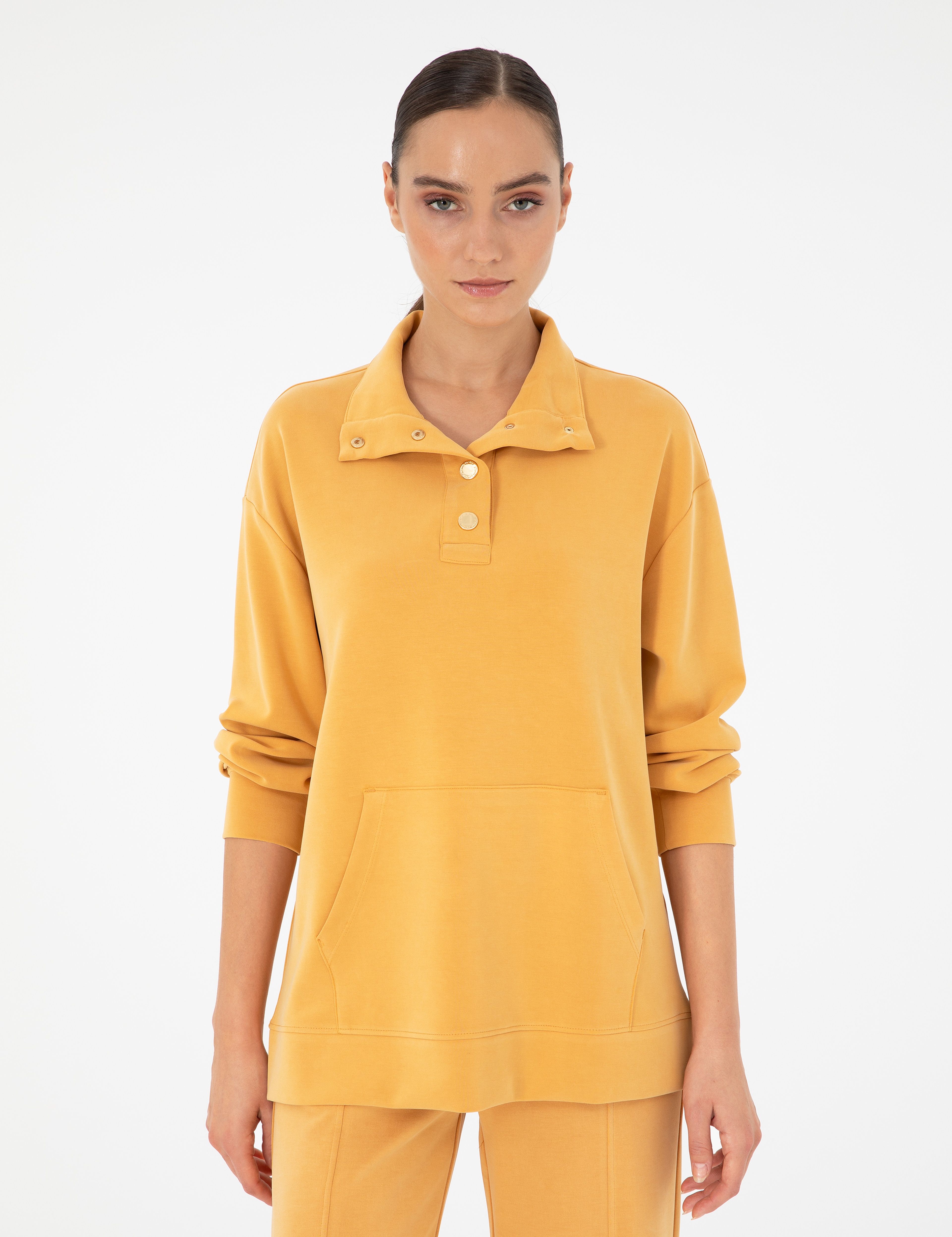 Safran Oversize Modal Kumaş Sweatshirt - Image 3