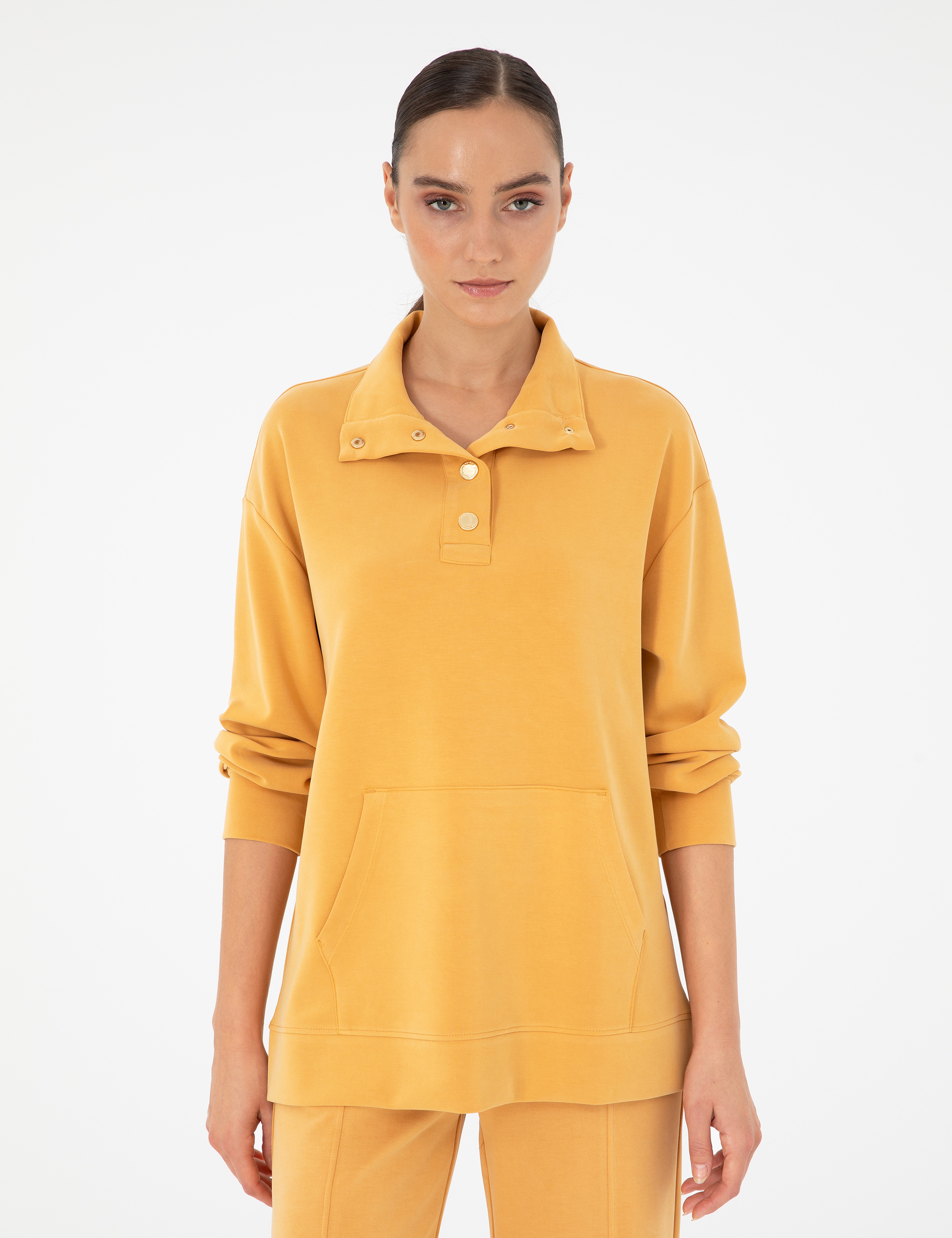 Safran Oversize Modal Kumaş Sweatshirt