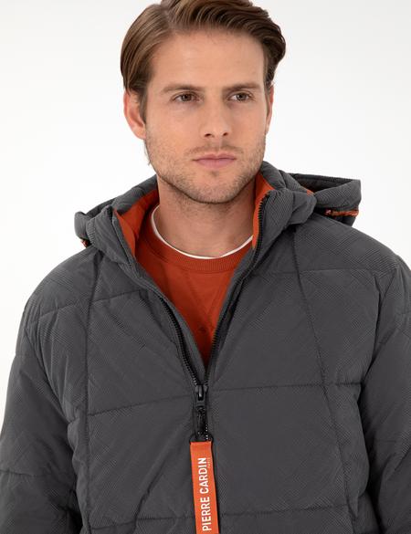 Antrasit Kapüşonlu Spor Mont - 50291793077