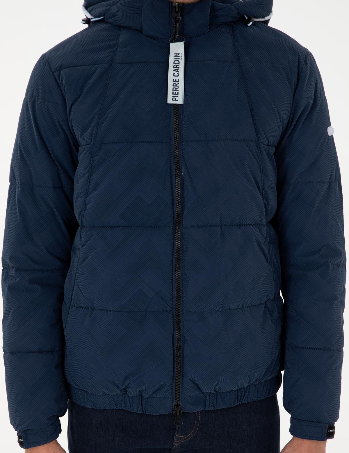 Lacivert Kapüşonlu Spor Mont - 50291793066