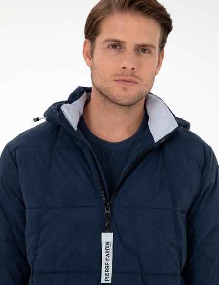 Lacivert Kapüşonlu Spor Mont - 50291793066