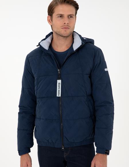 Lacivert Kapüşonlu Spor Mont - 50291793066