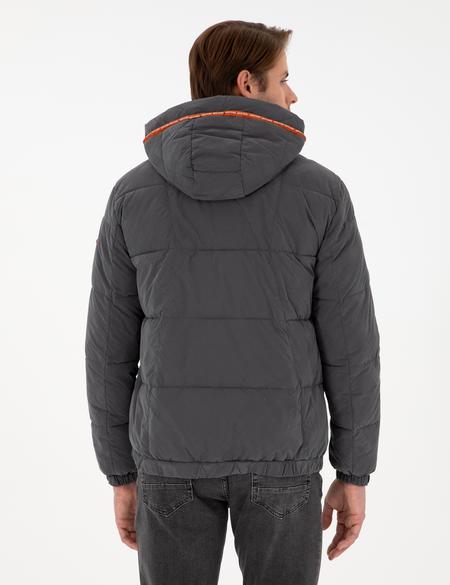 Antrasit Kapüşonlu Spor Mont - 50291793077