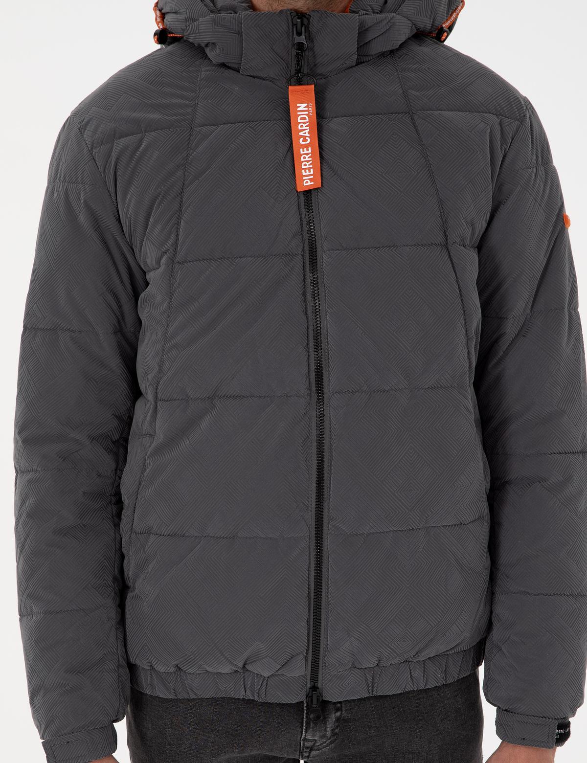 Antrasit Kapüşonlu Spor Mont - 50291793077