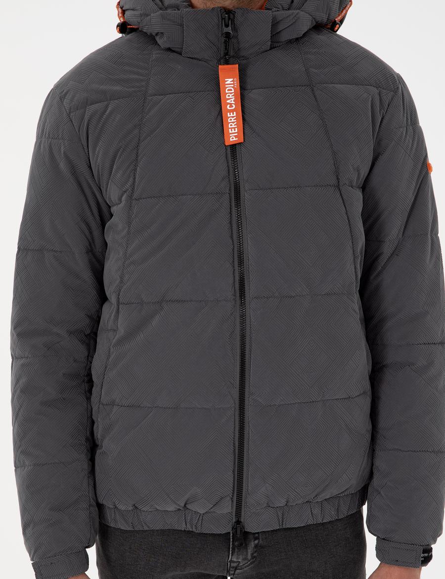 Antrasit Kapüşonlu Spor Mont