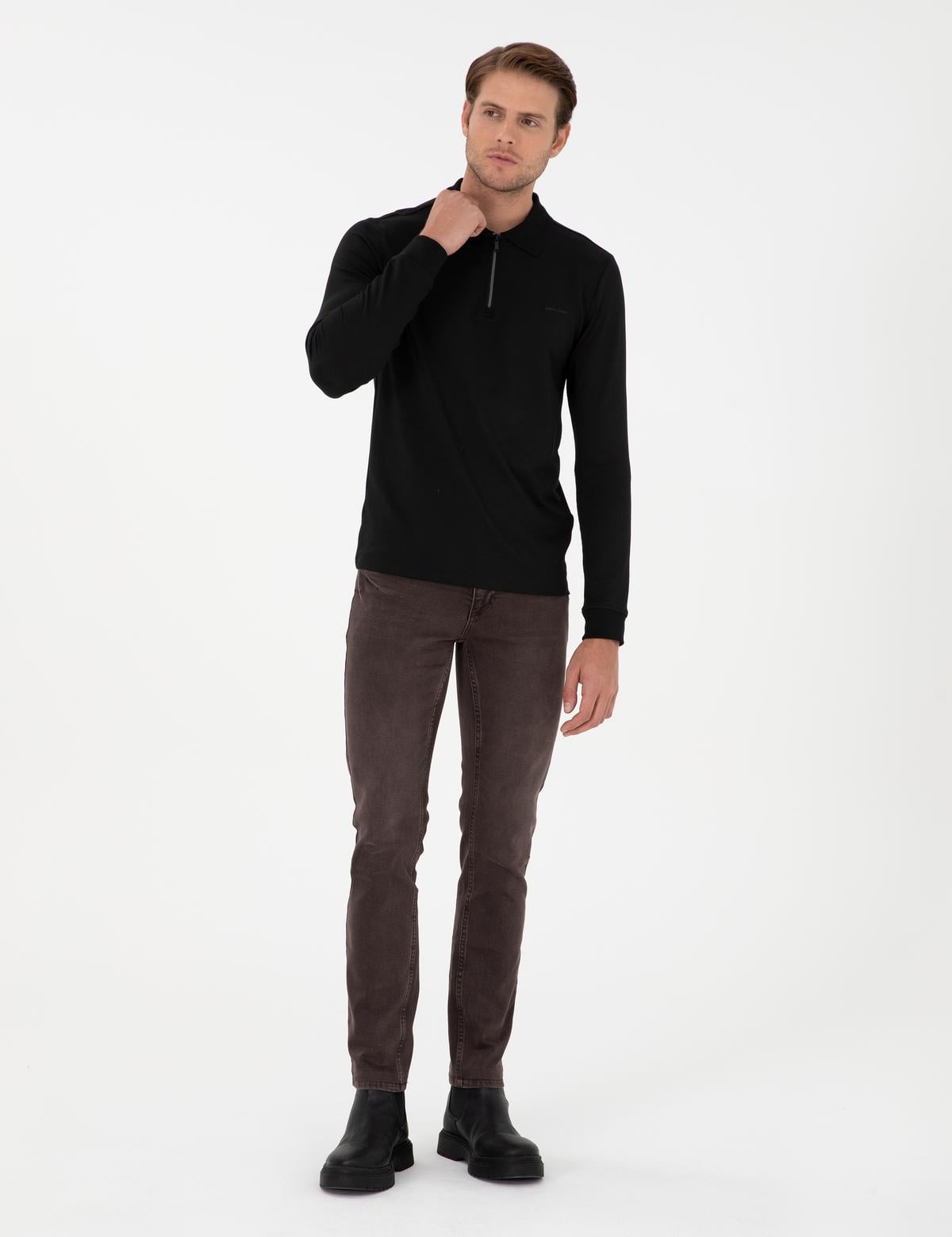 Kahverengi Slim Fit Jean Pantolon - 50295842040