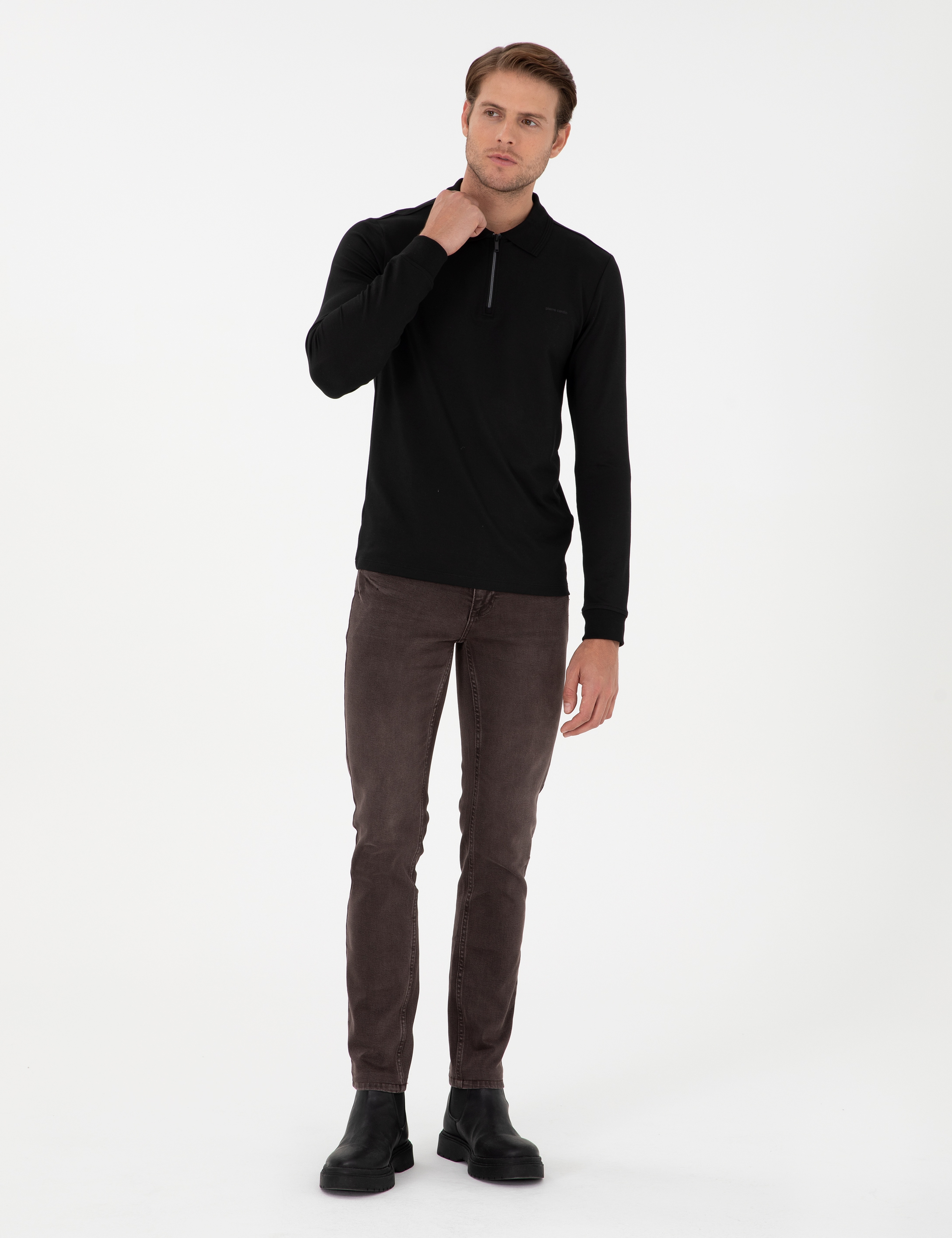 Kahverengi Slim Fit Jean Pantolon - Image 3