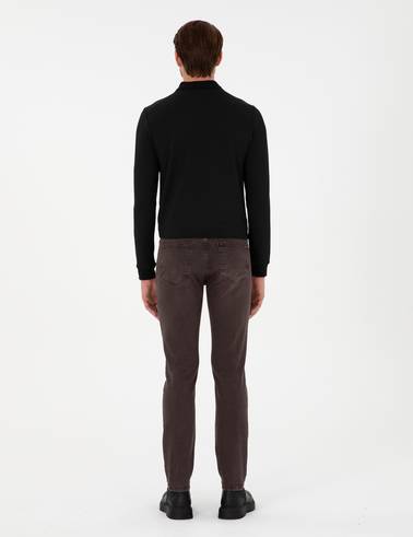 Kahverengi Slim Fit Jean Pantolon