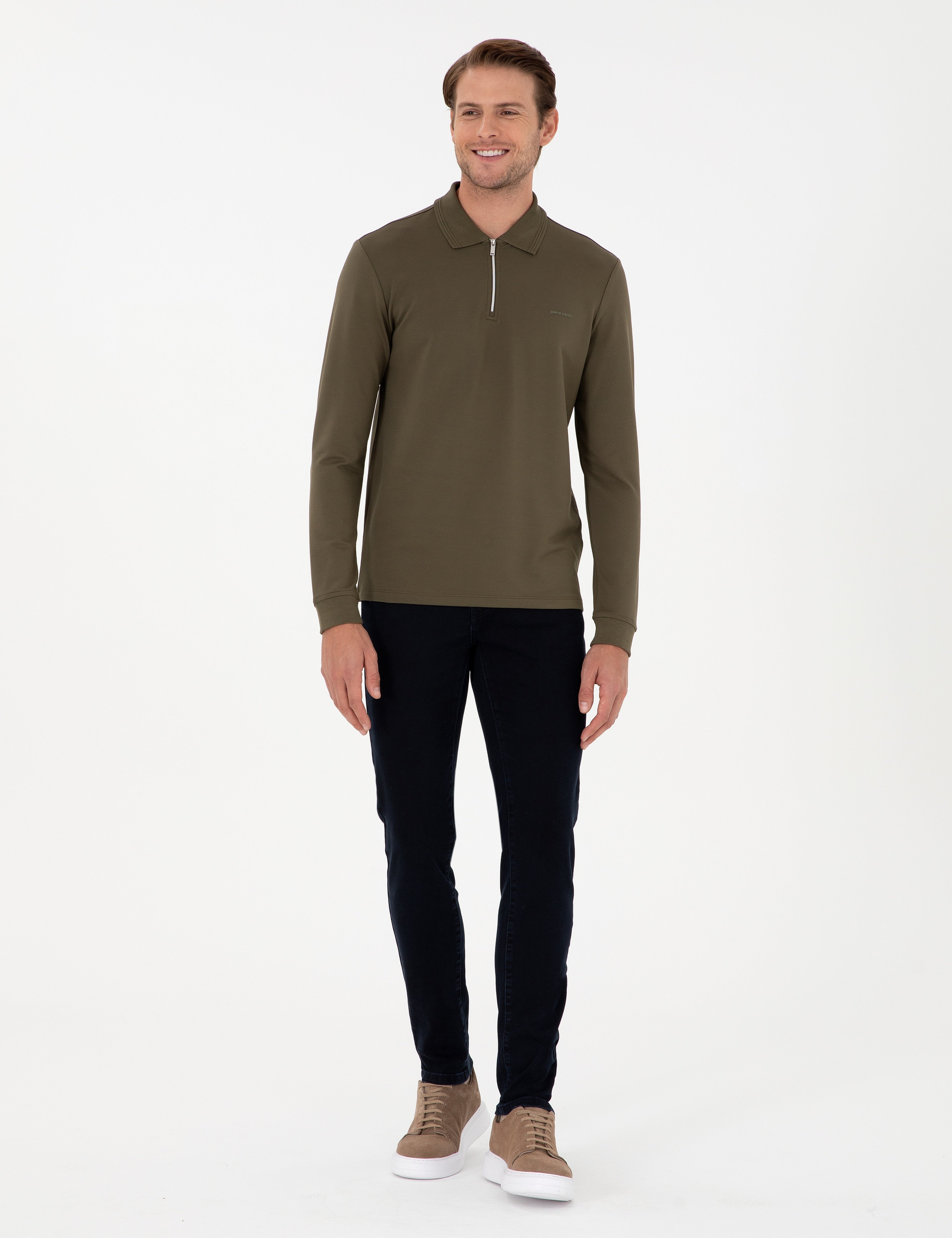 Koyu Haki Regular Fit Sweatshirt