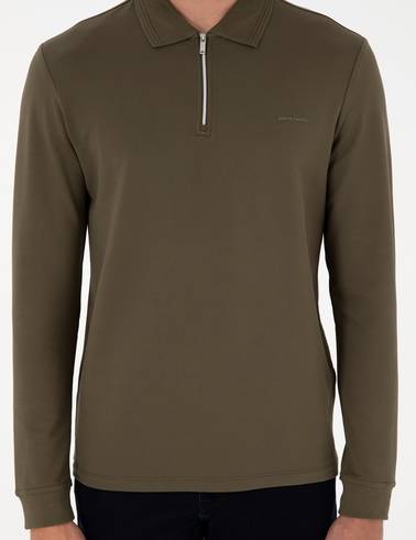 Koyu Haki Regular Fit Sweatshirt
