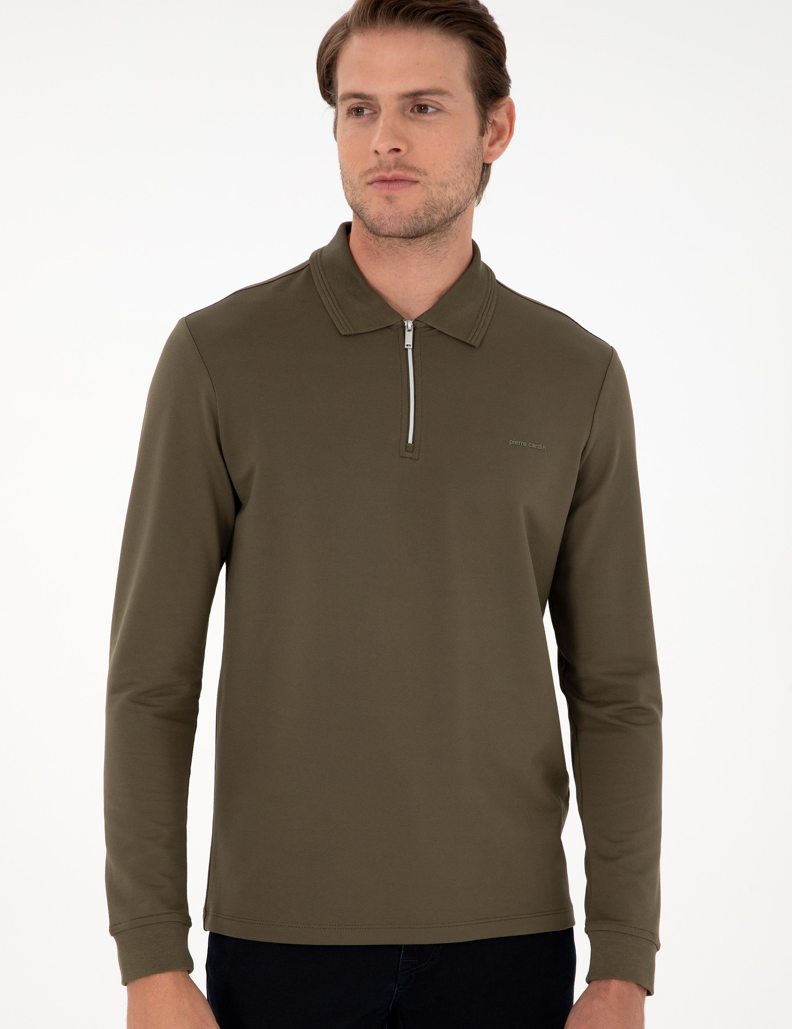 Koyu Haki Regular Fit Sweatshirt