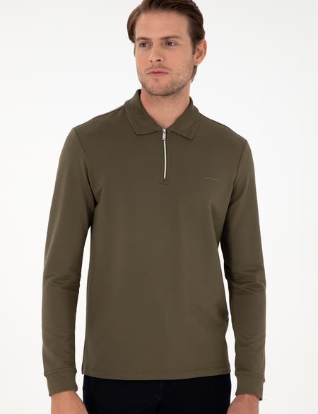 Koyu Haki Regular Fit Sweatshirt - 50296504014