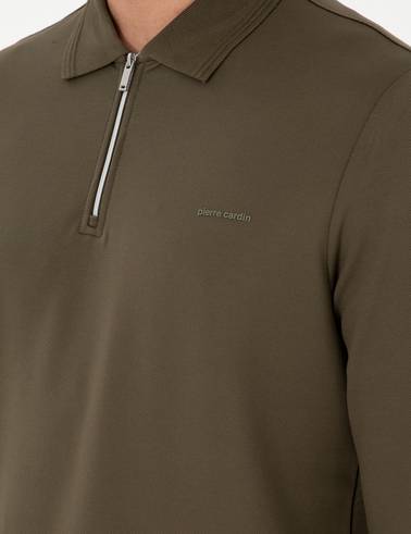 Koyu Haki Regular Fit Sweatshirt
