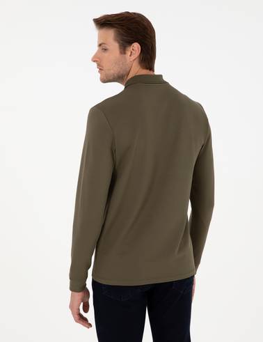 Koyu Haki Regular Fit Sweatshirt