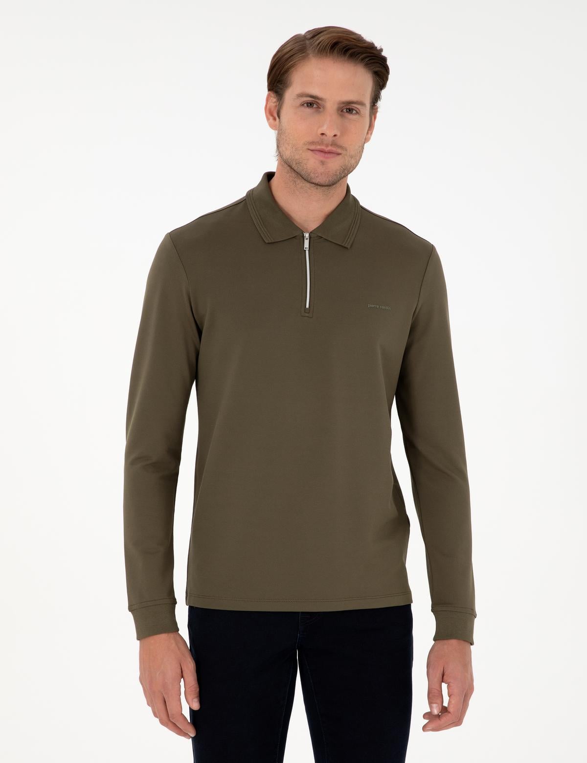 Koyu Haki Regular Fit Sweatshirt