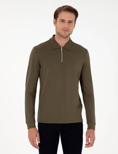 Koyu Haki Regular Fit Sweatshirt
