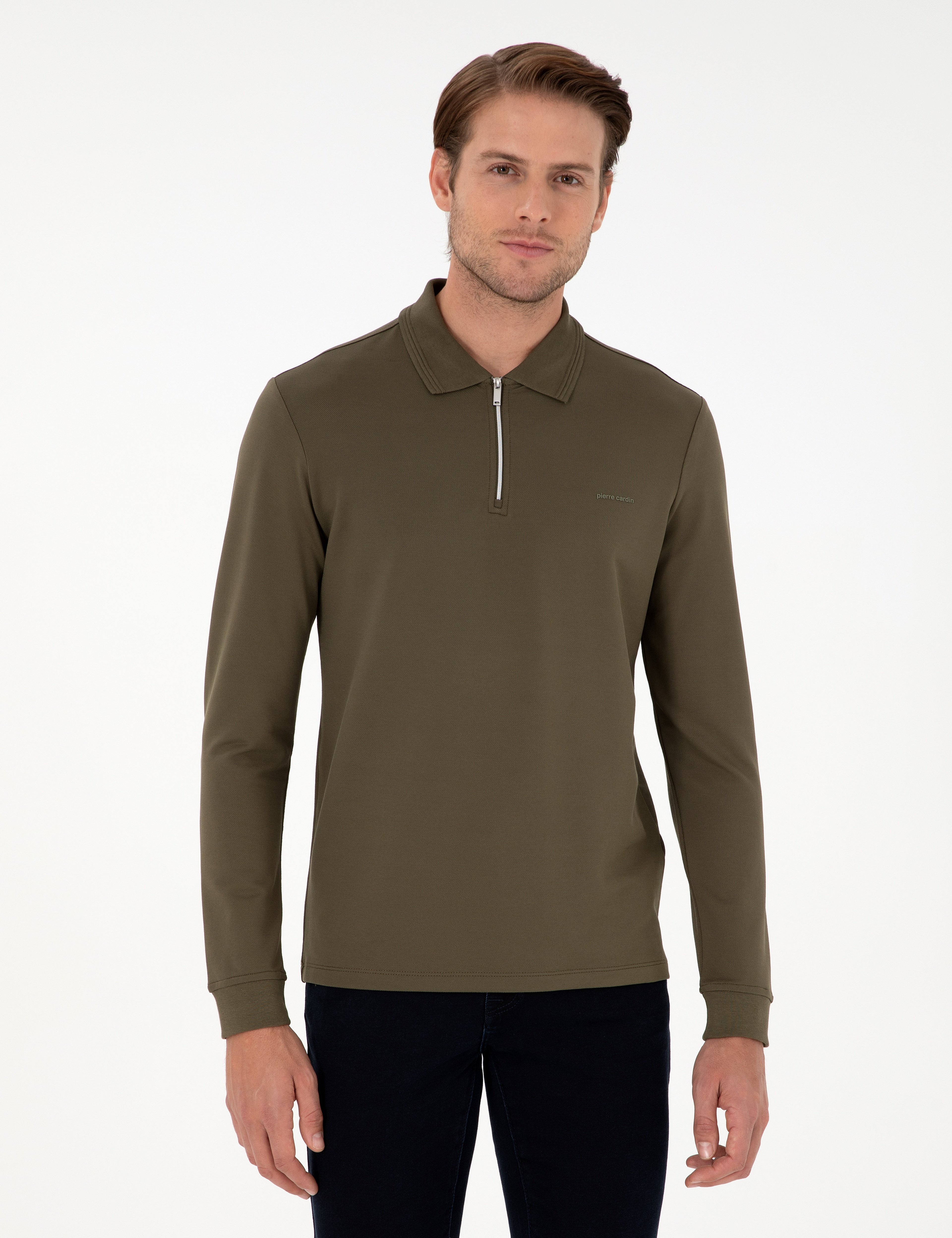 Koyu Haki Regular Fit Sweatshirt