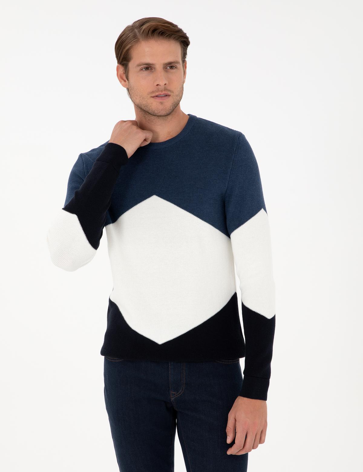 İndigo Slim Fit Bisiklet Yaka Triko Kazak