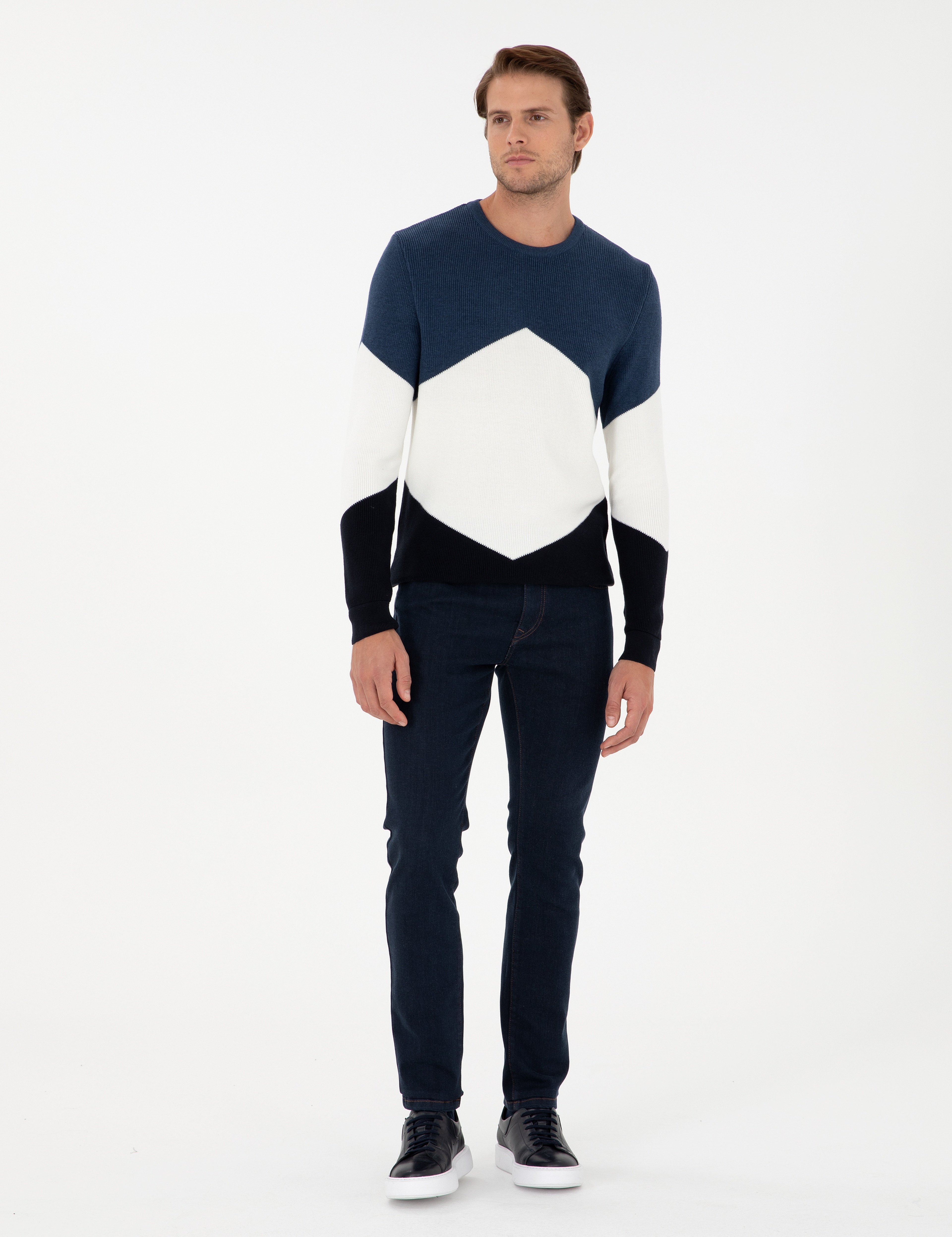 İndigo Slim Fit Bisiklet Yaka Triko Kazak - Image 4