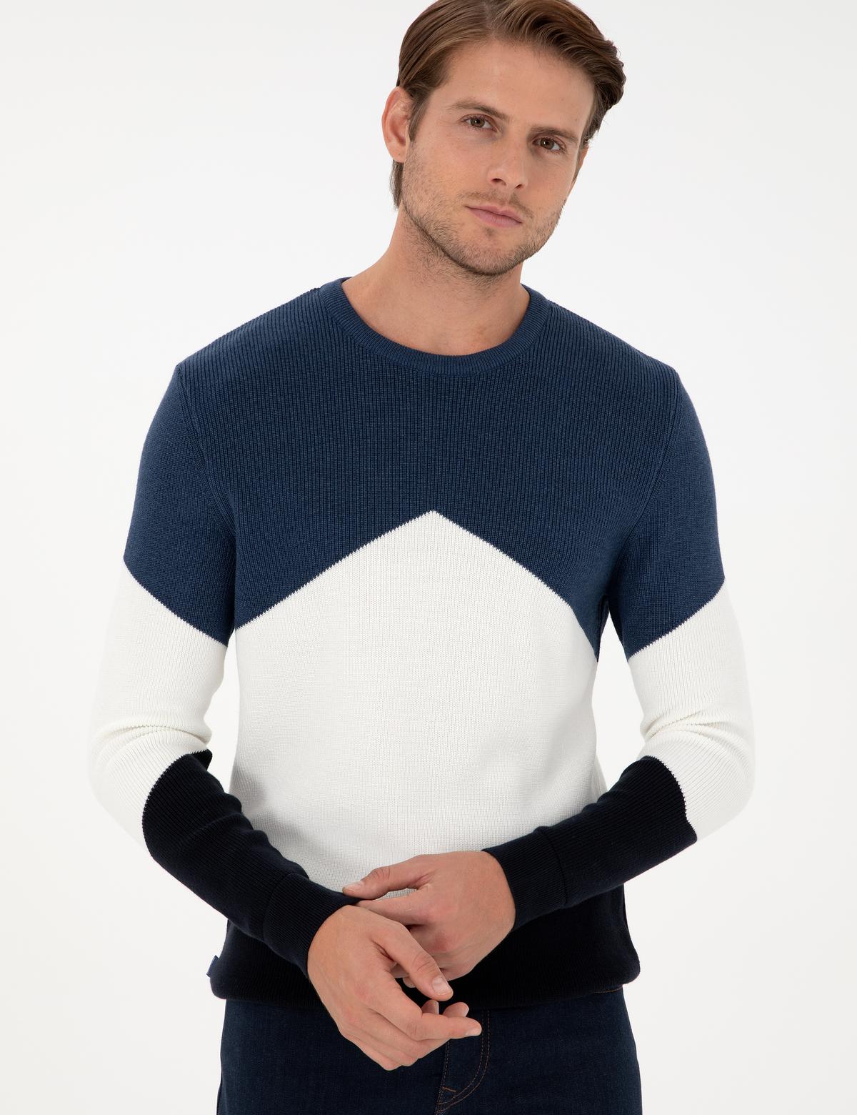 İndigo Slim Fit Bisiklet Yaka Triko Kazak - 50296437006