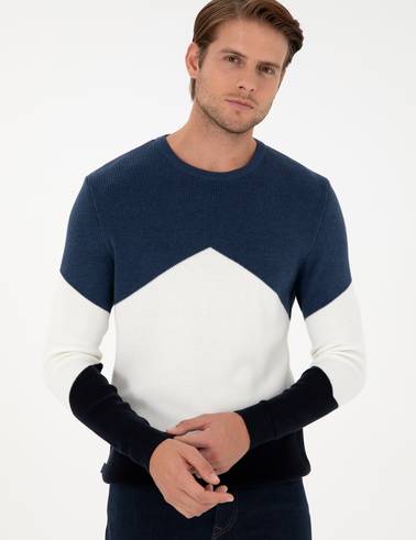 İndigo Slim Fit Bisiklet Yaka Triko Kazak