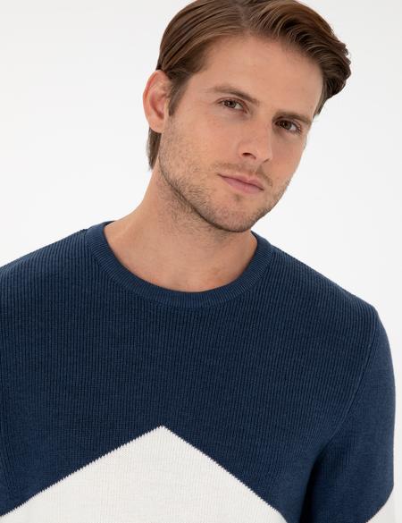 İndigo Slim Fit Bisiklet Yaka Triko Kazak - 50296437006