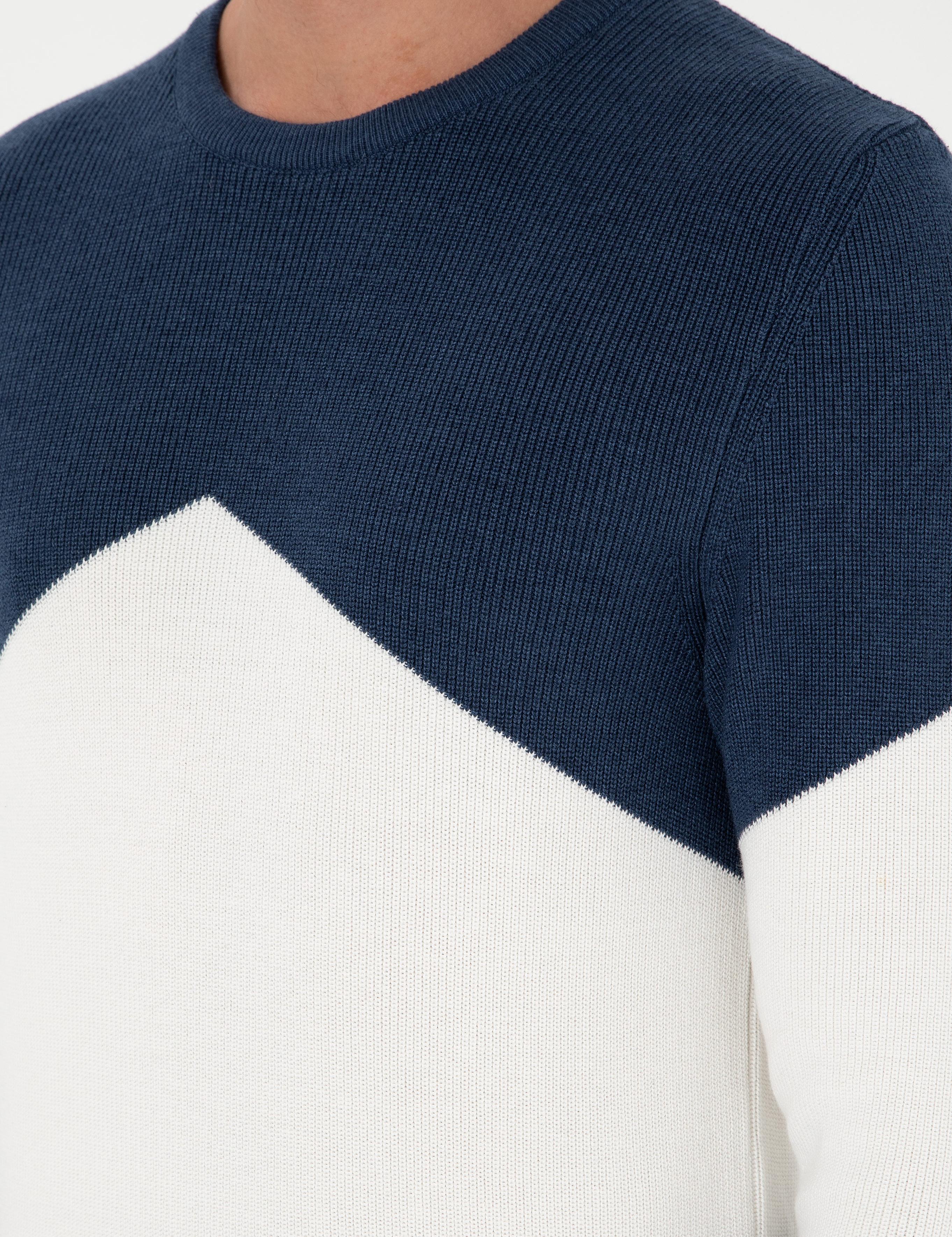 İndigo Slim Fit Bisiklet Yaka Triko Kazak