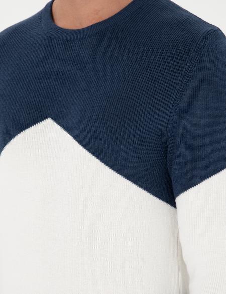 İndigo Slim Fit Bisiklet Yaka Triko Kazak - 50296437006