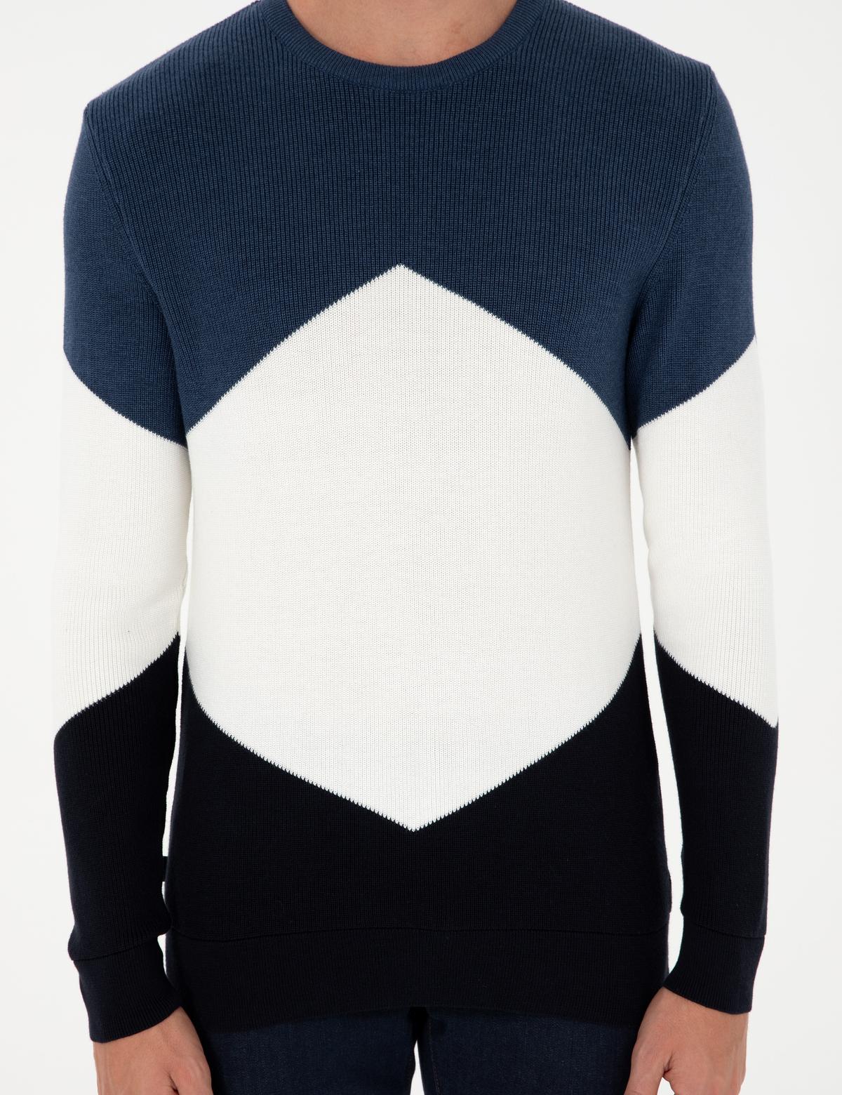 İndigo Slim Fit Bisiklet Yaka Triko Kazak - 50296437006