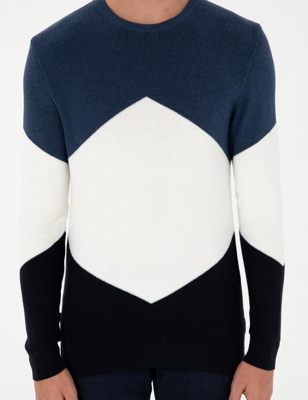 İndigo Slim Fit Bisiklet Yaka Triko Kazak - 50296437006