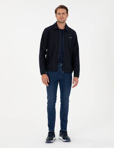 Lacivert Regular Fit Örme Hırka