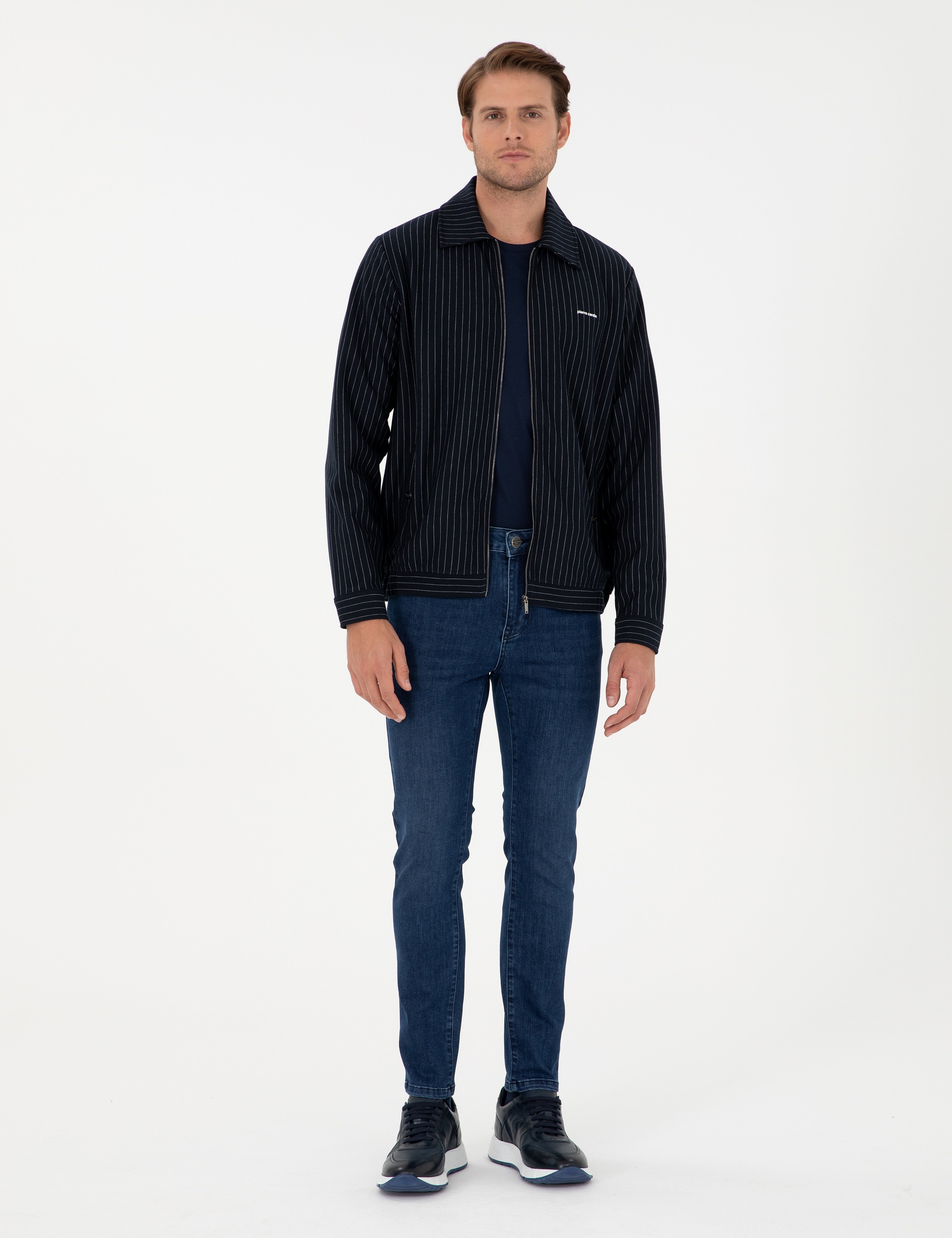 Lacivert Regular Fit Örme Hırka - Image 4