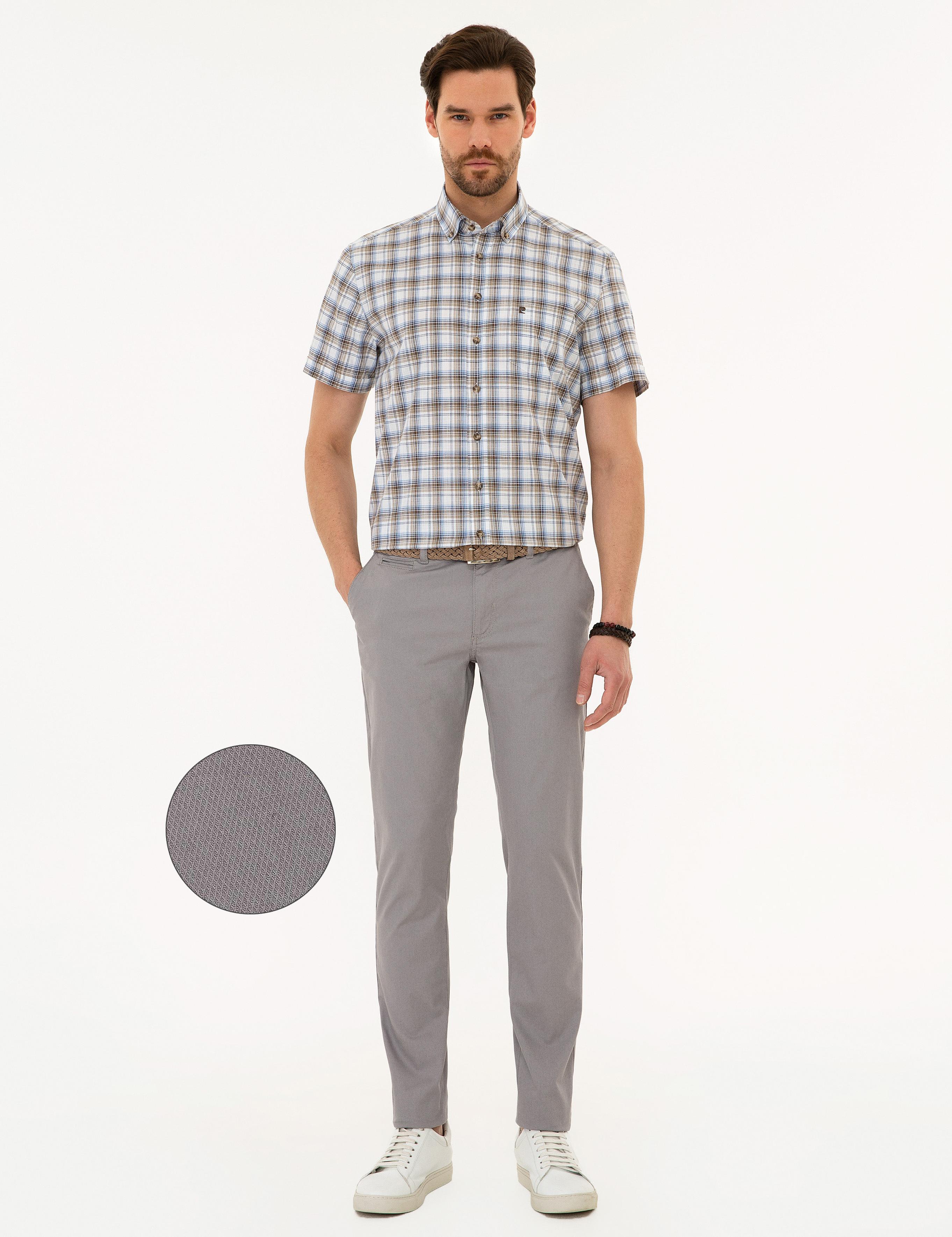 Gri Slim Fit Chino Pantolon