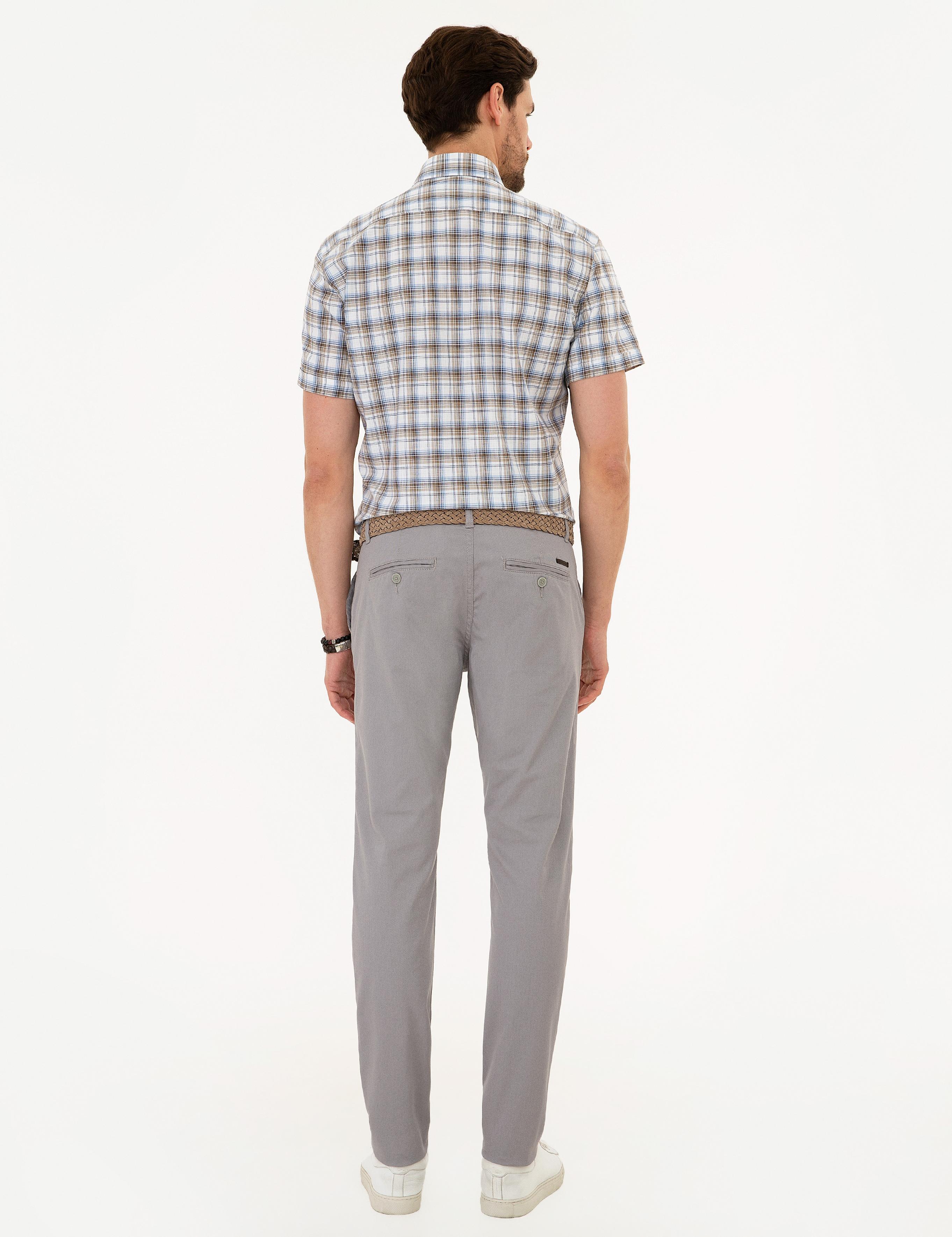 Gri Slim Fit Chino Pantolon