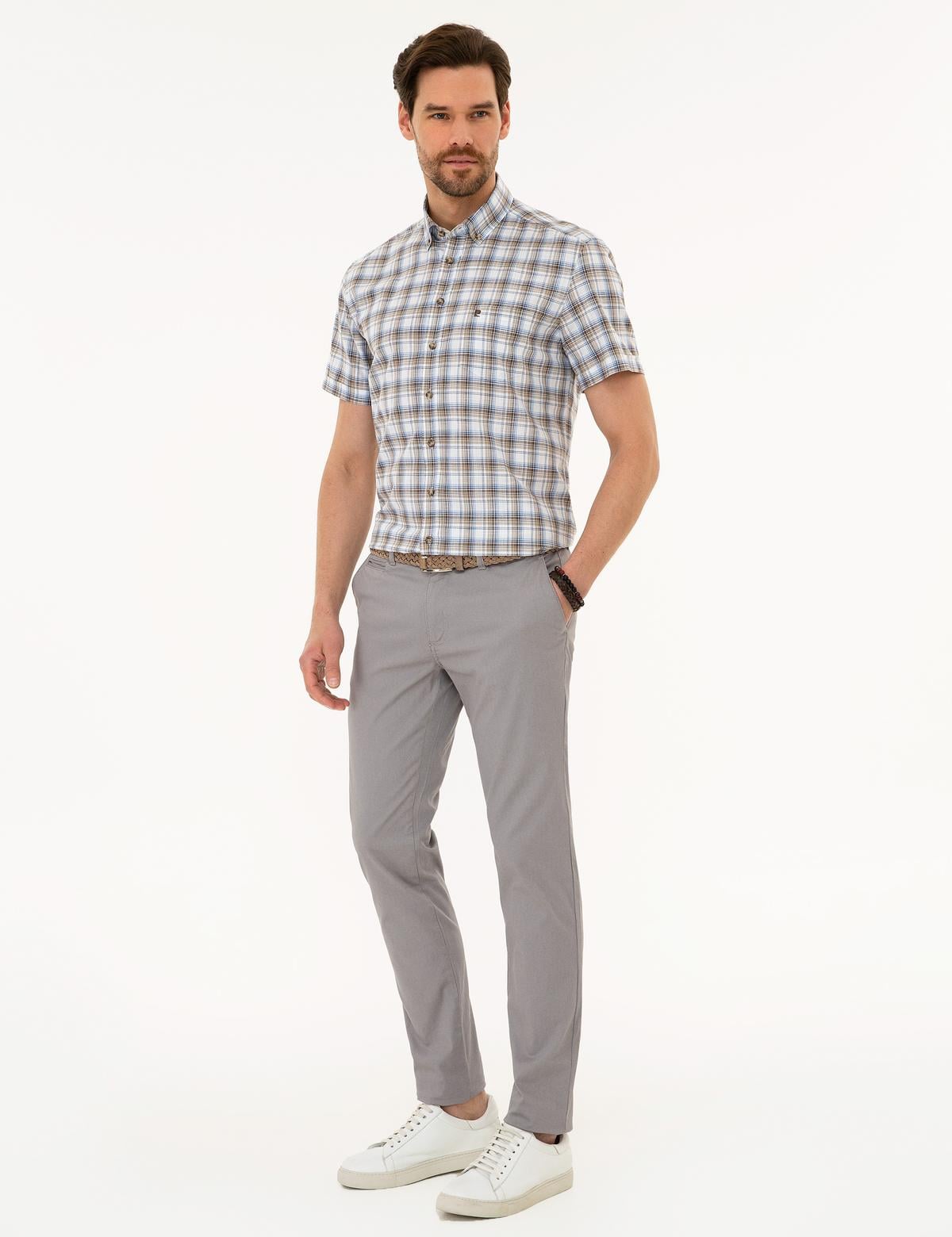 Gri Slim Fit Chino Pantolon - 50225942090