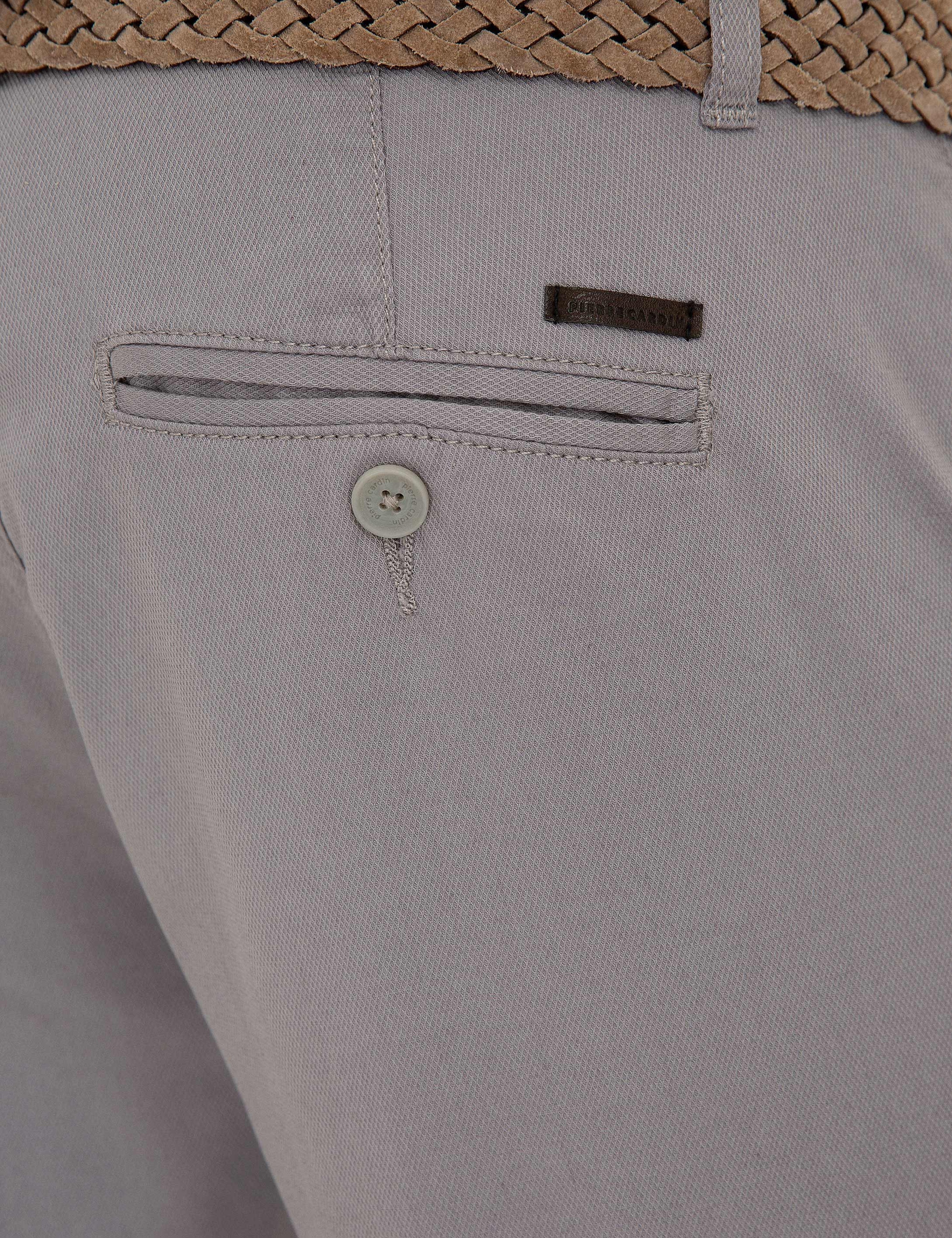 Gri Slim Fit Chino Pantolon - Image 4