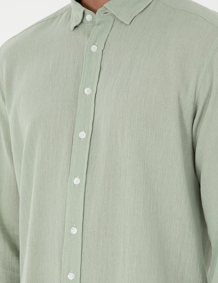 Yeşil Regular Fit Uzun Kollu Gömlek - 50286086013