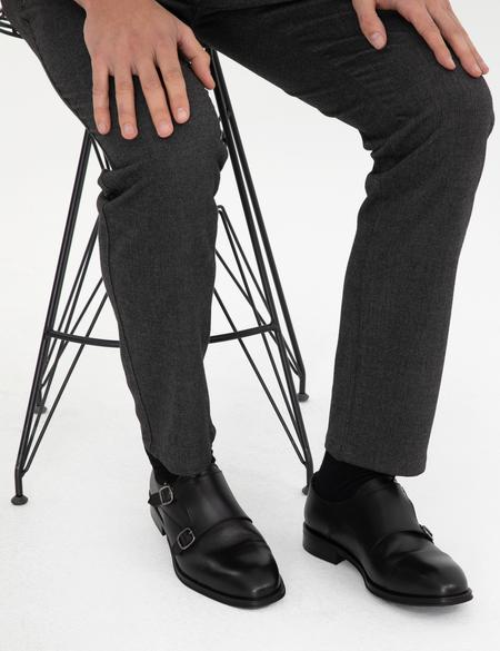 Siyah %100 Deri Klasik Ayakkabı - 50295886006