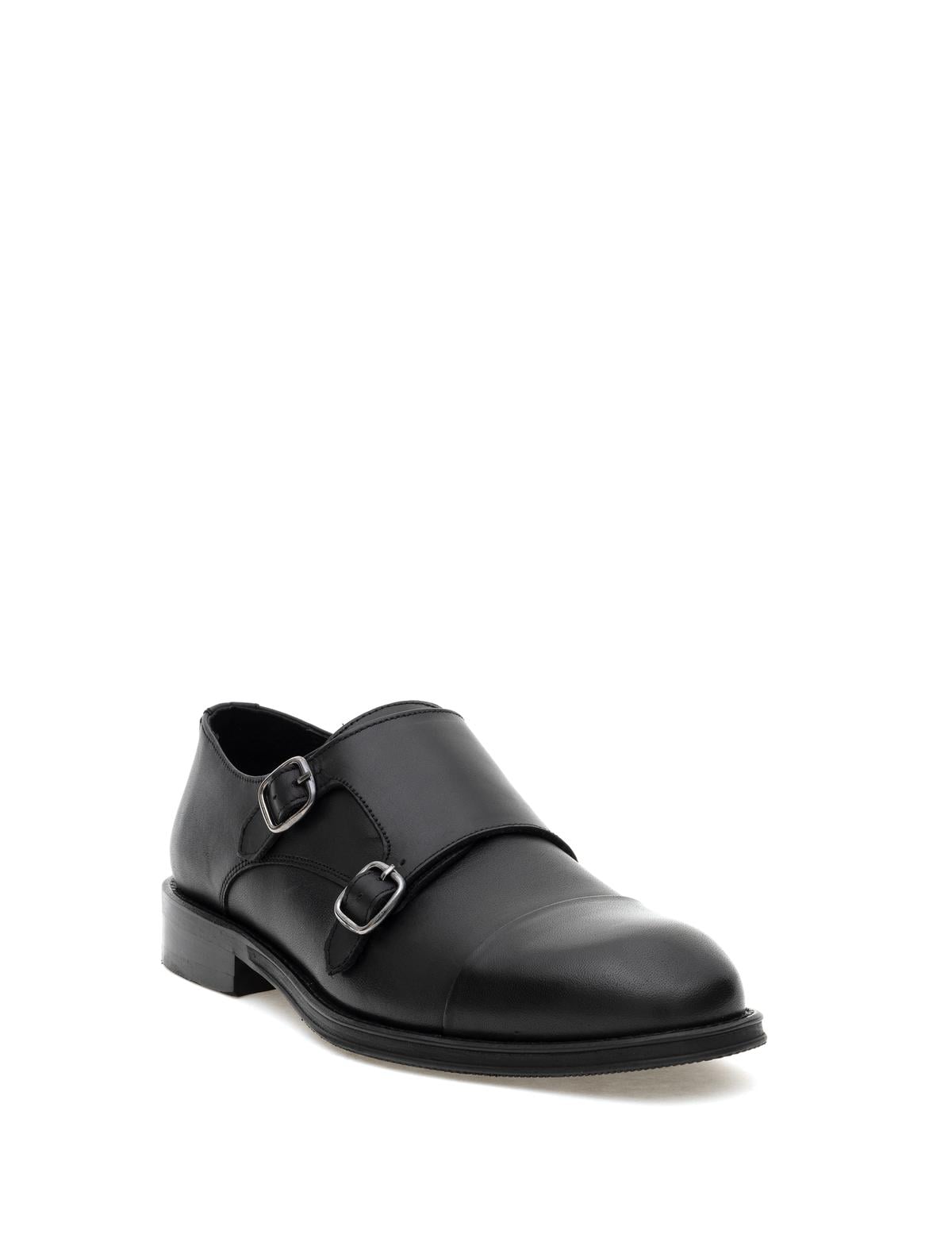 Siyah %100 Deri Klasik Ayakkabı - 50295886006