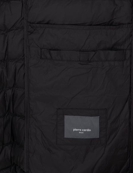 Siyah Kapüşonlu Cropped Slim Mont - 50292790026