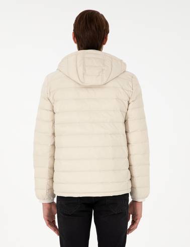 Taş Kapüşonlu Cropped Slim Mont